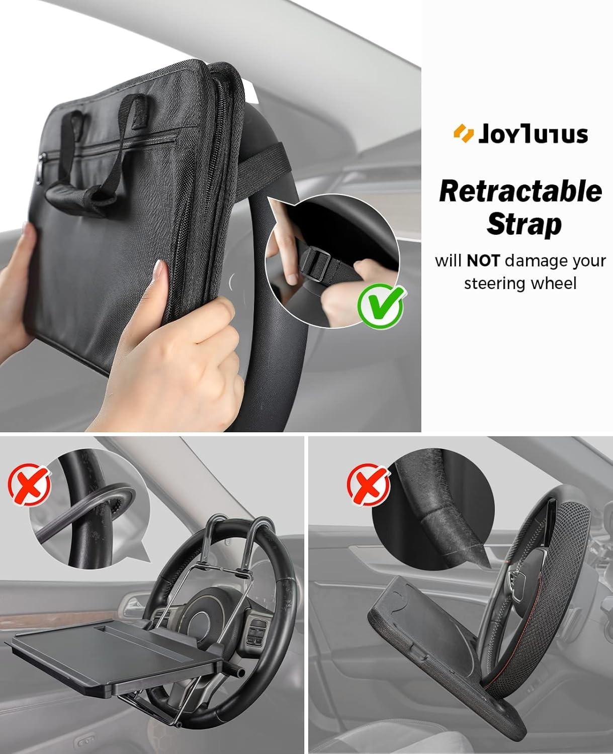 Upgrade Your Travel: Multifunctional Car Eating Tray & Desk with Leather Finish