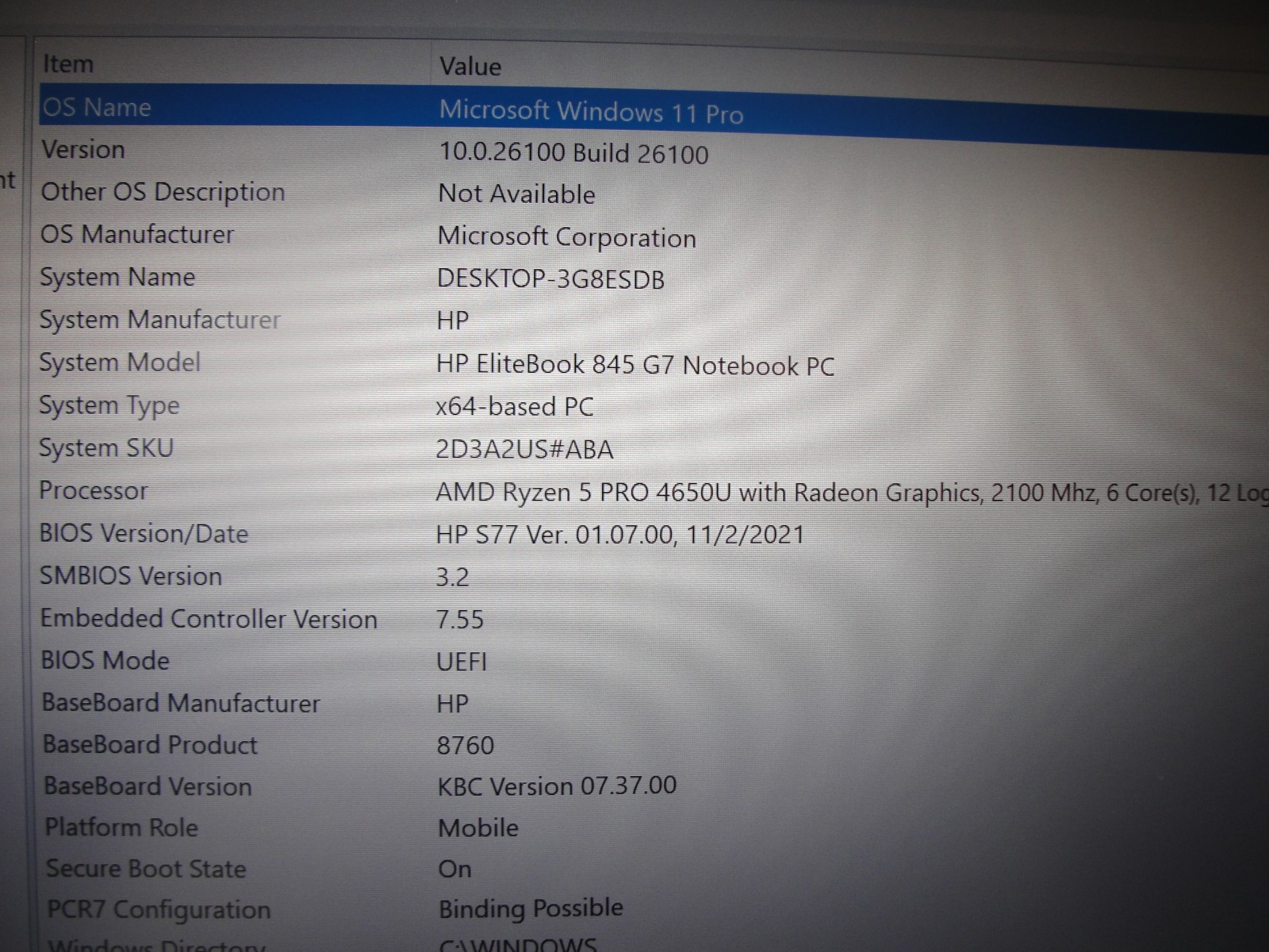 HP EliteBook 845 G7 14″FHD 2.1GHz 16GB RAM 256GB SSD Windows 11 Pro +Charger