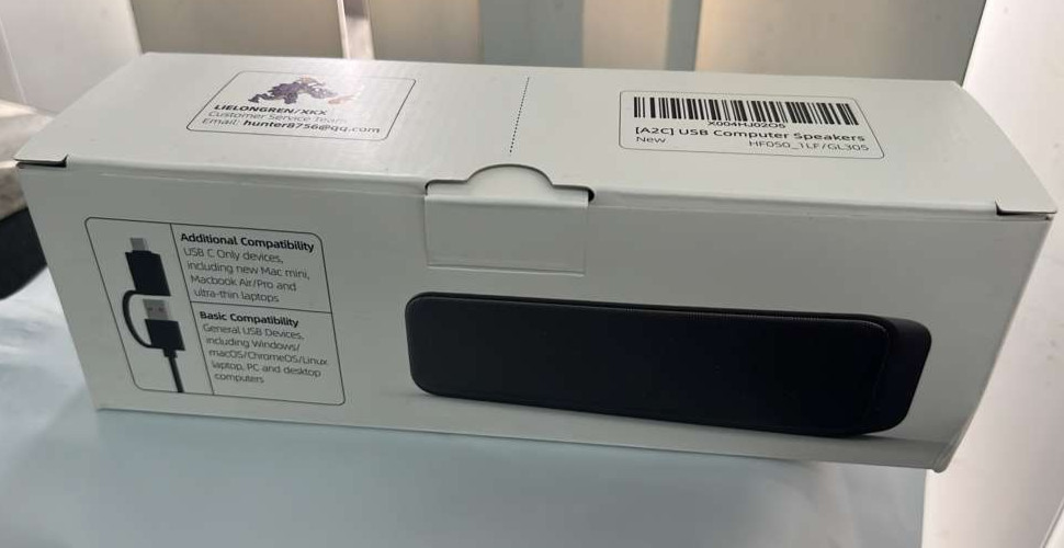[A2C] USB Computer Speakers Black Soundbar Desktop
