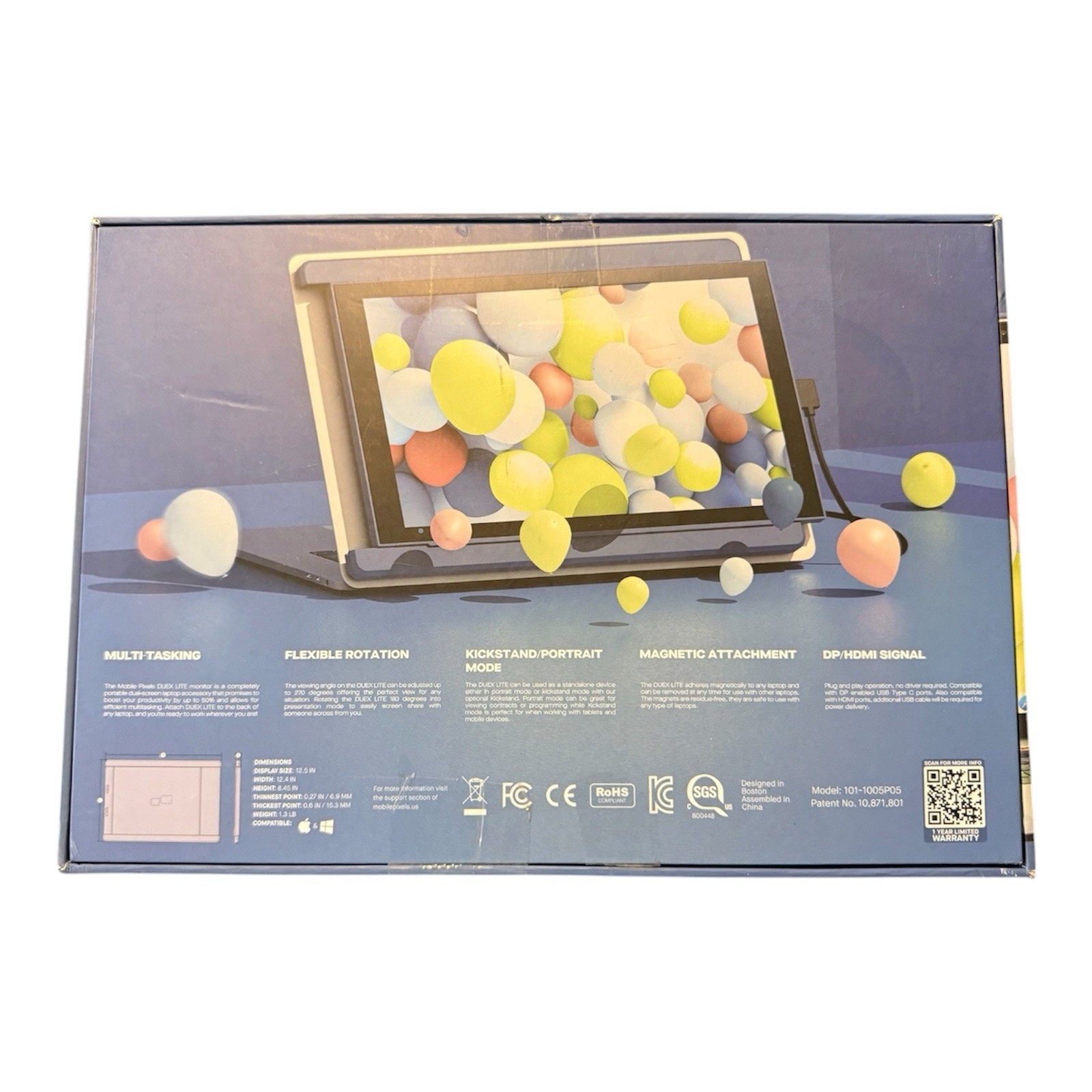 DUEX Lite 12.5″ Portable Laptop Monitor IPS 1080p Anti-Glare USB-C HDMI