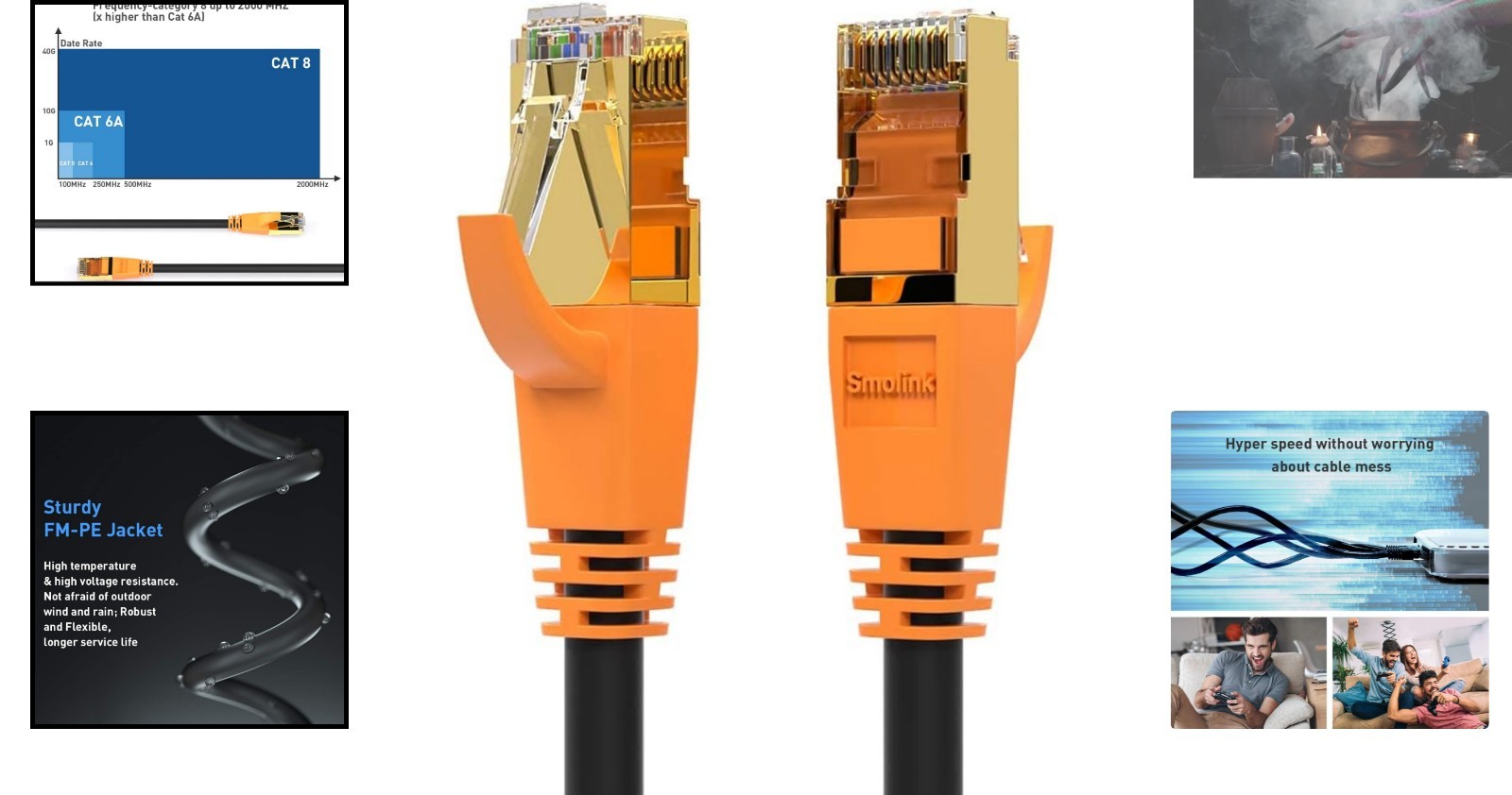 Heavy-Duty Cat 8 Ethernet Cable 1.5Ft – Shielded for Ultimate Signal Stability