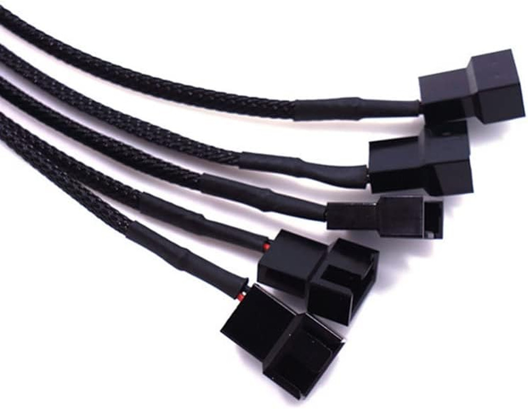 SATA to 3 Pin / 4 Pin Fan Adapter, 15 Pin SATA to 12V PC Case Fan Splitter Exten