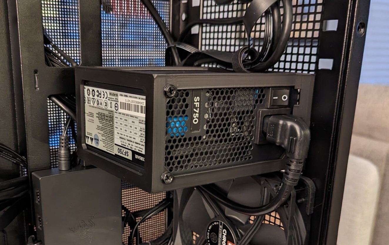 SFX PSU Side Mounting Bracket for PC Case/DiY – Custom Made for Corsair 750 Watt