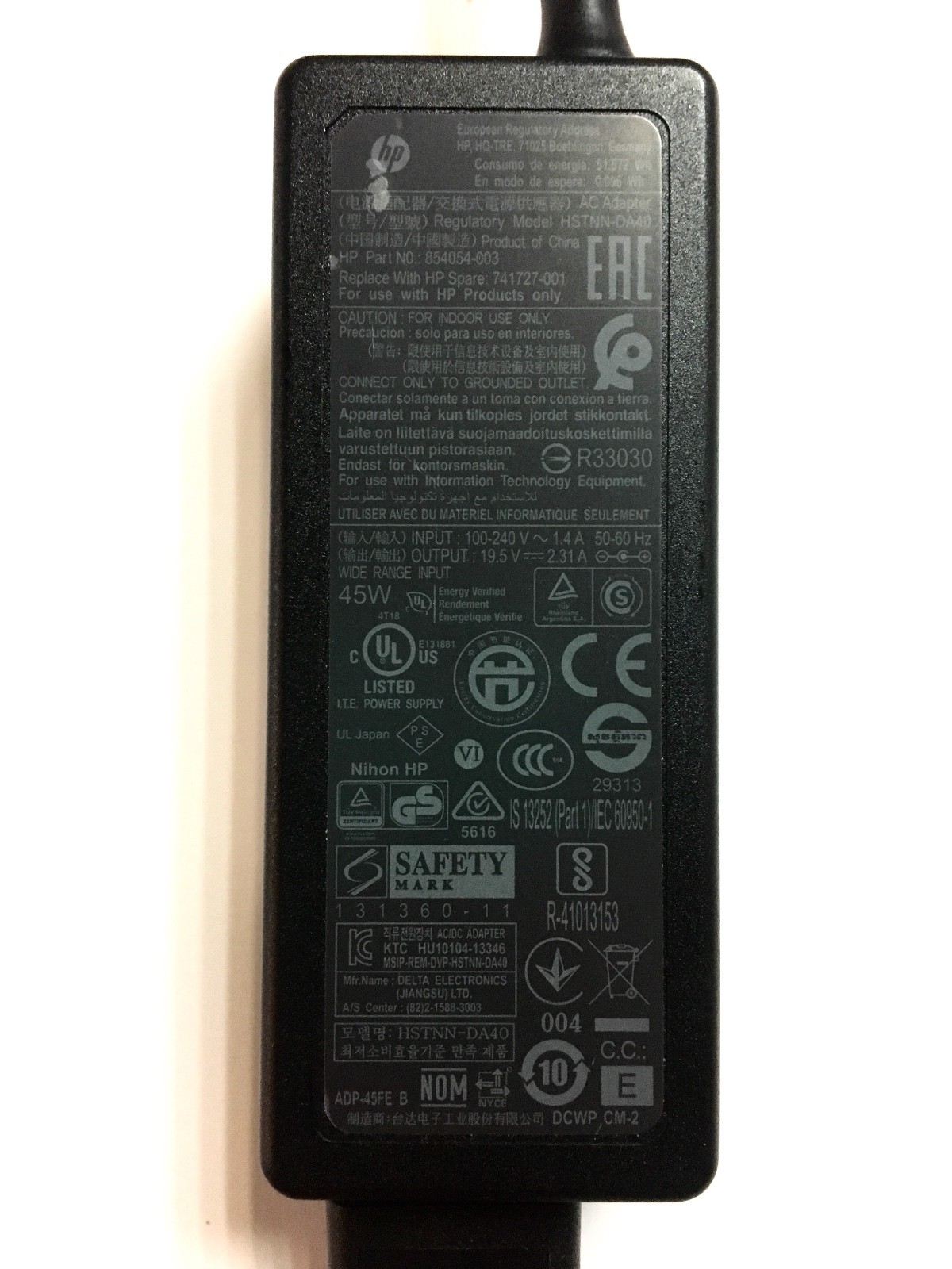 Genuine HP 45W blue tip laptop AC Adapter Power Supply charger 19.5V 8000+ sold!
