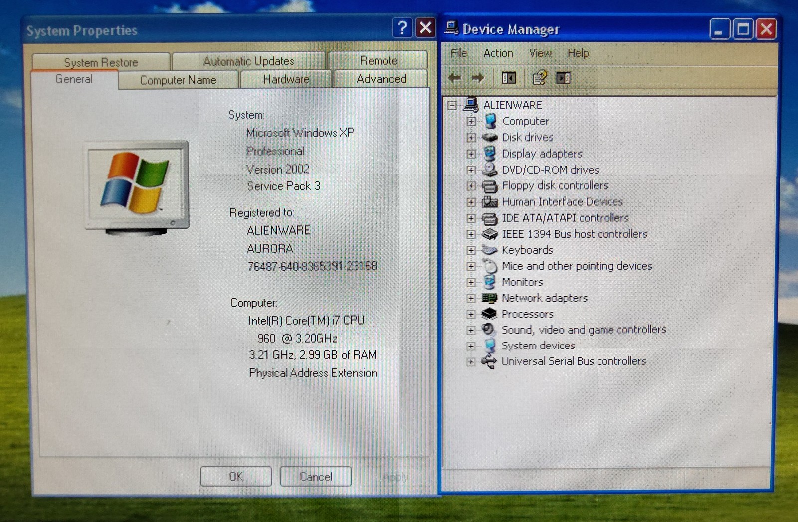 Alienware Aurora DUAL BOOT WINDOWS XP 7 ULTIMATE Retro Gaming i7 960 SSD GeForce