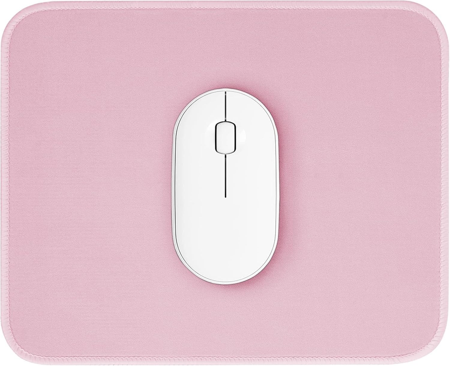 Cute Stitched Edge Pink Mouse Pad – Smooth, Waterproof & Non-Slip 10.2 x 8.2in
