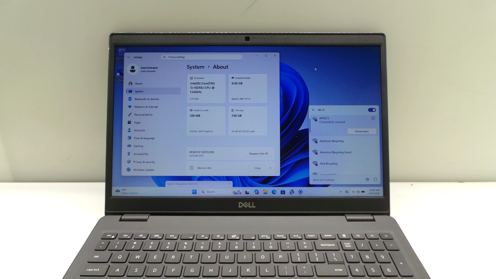 Dell Latitude 3510 15.6″ | i5-10210U 1.60GHz | 8GB DDR4 256GB NVMe | WIN 11 PRO