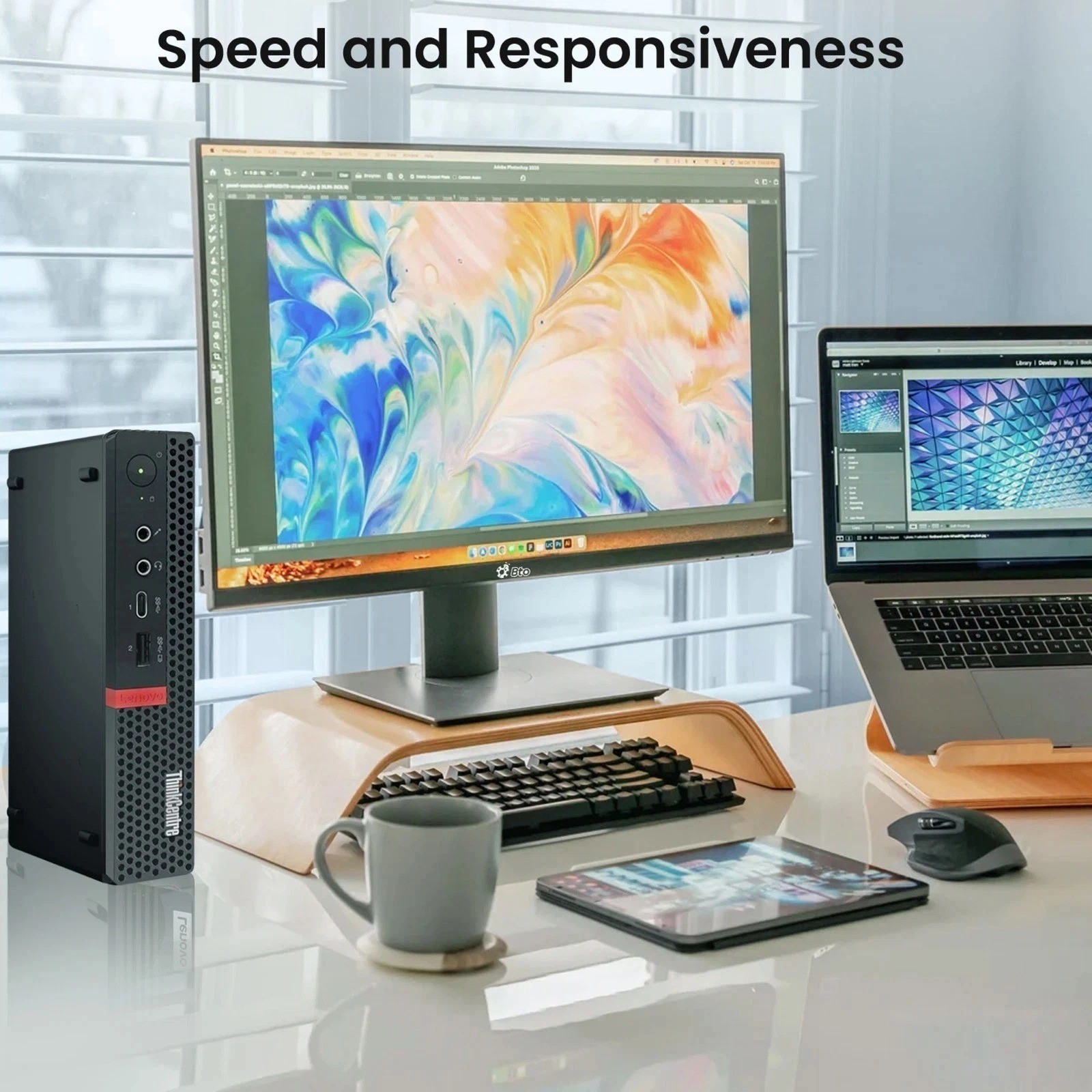 Lenovo m720q Mini PC intel i5-8th 8GB RAM 128GB SSD RGBK&M Built-in Wi-Fi Win 11