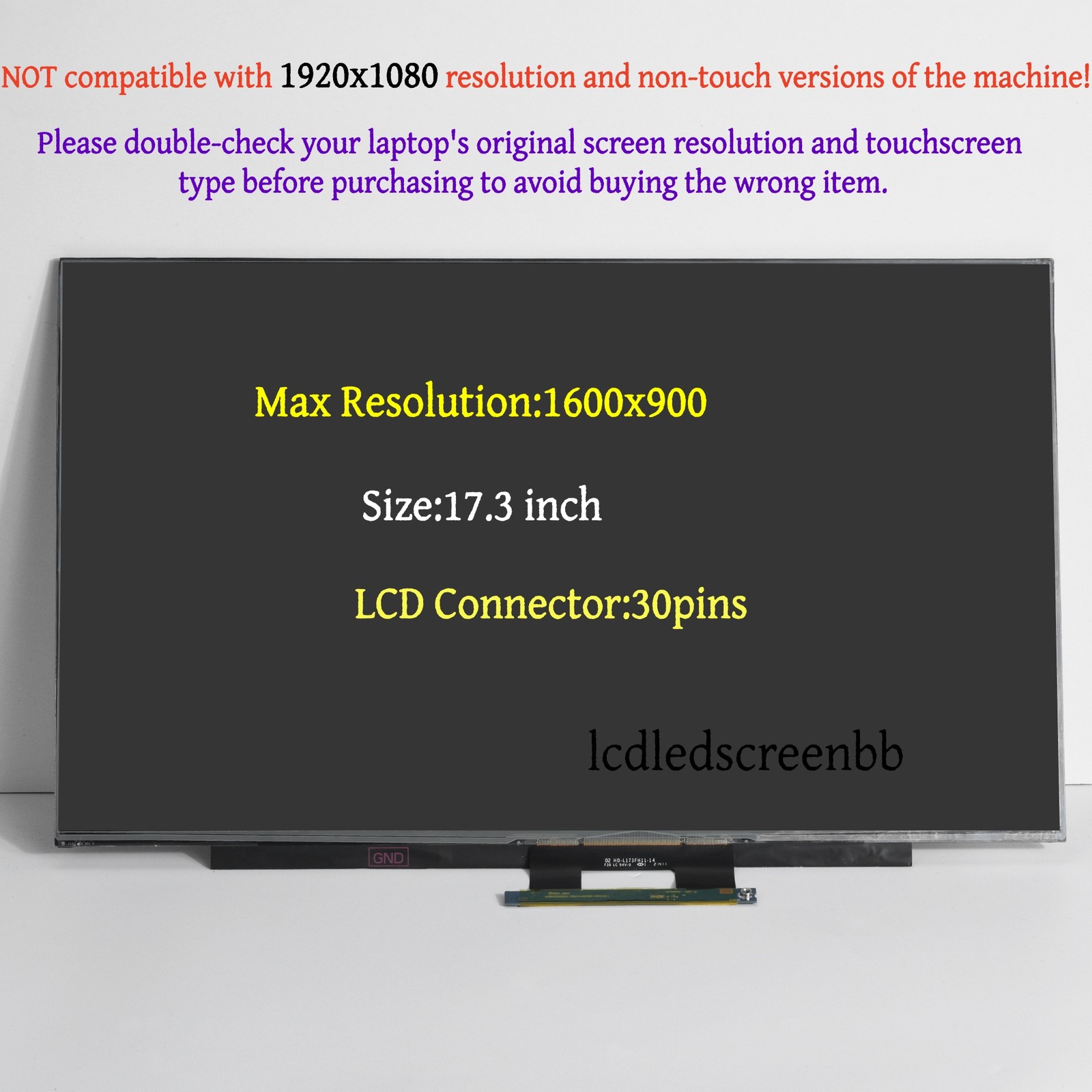 1600×900 for HP17-CN2000NR 17-CN2123NR 17-CN2133NR LCD Touch Screen N39382-001
