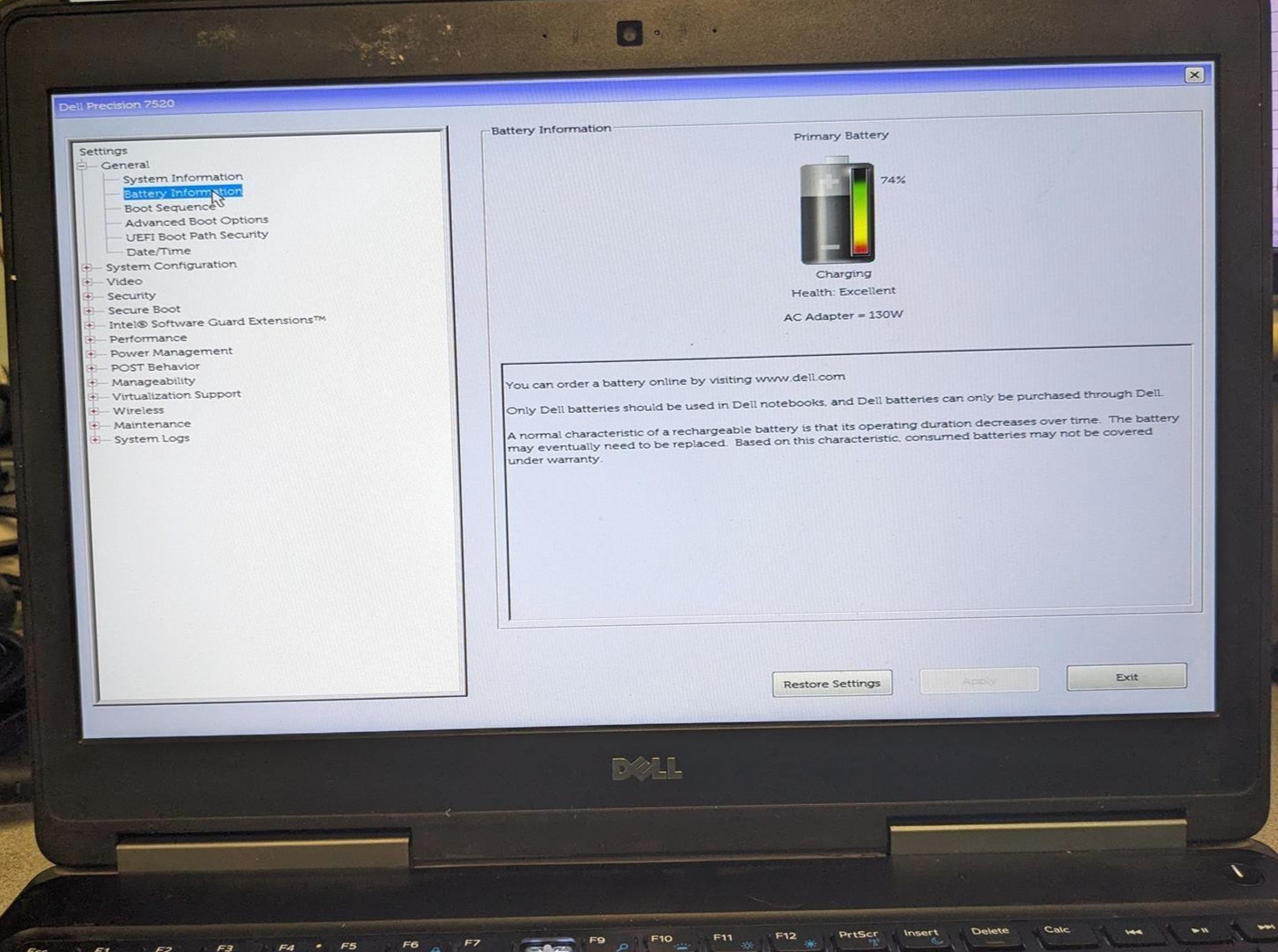 DELL PRECISION 7520 i7-7820HQ @ 2.90GHz, 8GB RAM, NO HDD/OS