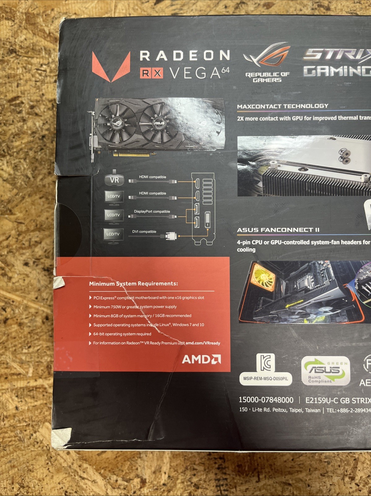 AMD Radeon RX VEGA 64 8GB Asus ROG-STRIX GAMING OC Edition Graphics Card