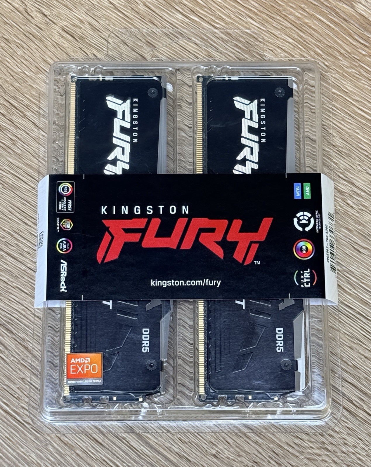 Kingston FURY Beast RGB 32GB (2x16GB) 6000MT/s DDR5 CL36 KF560C36BBEAK2-32
