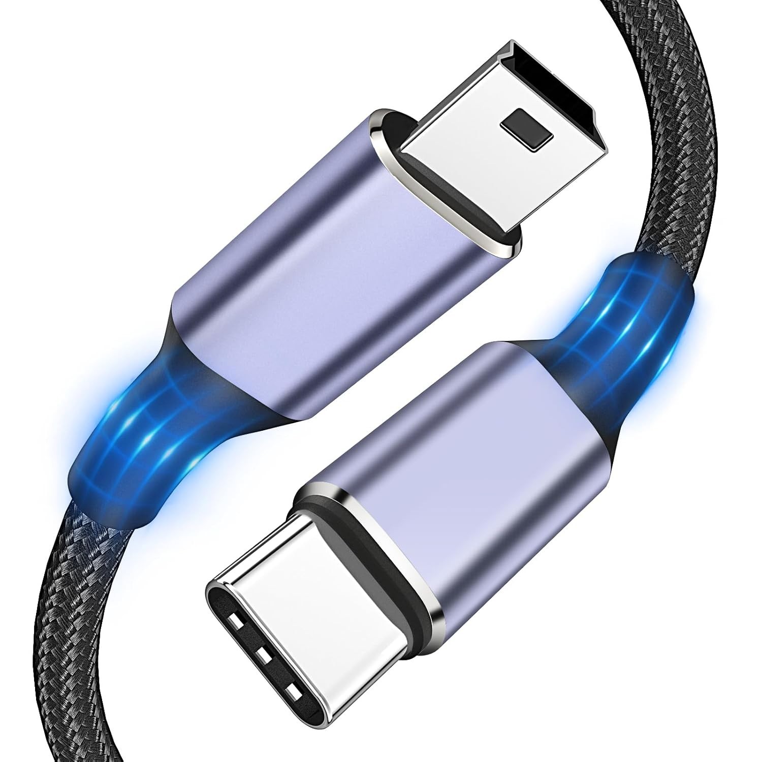 USB C to Mini USB Cable 3FT, [Aluminum Shell, Braided] Durable Mini-B 5-Pin to