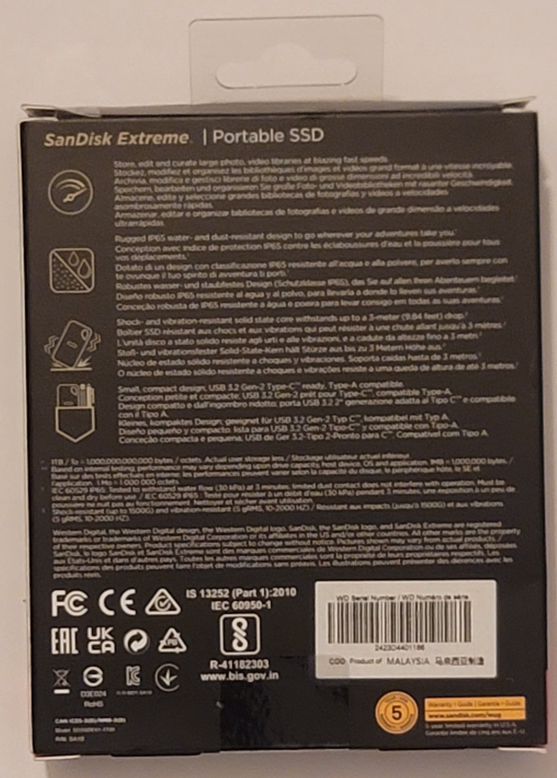 SanDisk Extreme PRO V2 4TB USB-C Portable External SSD (SDSSDE61-4T00-G25)