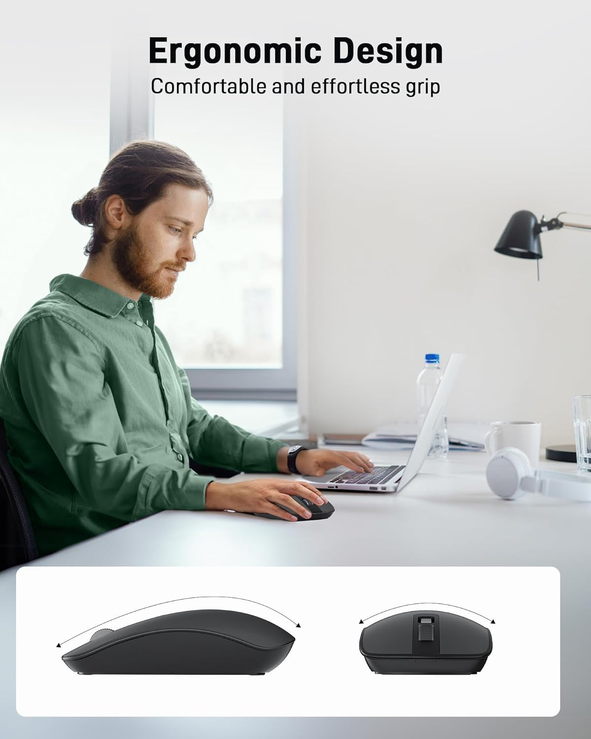 Acer Computer Mouse Wireless, 2.4G Slim USB Wireless Mice with USB Receiver, Sma