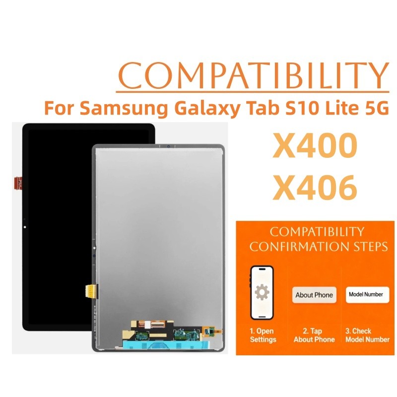 100% For Samsung Galaxy Tab S10 Lite 5G SM-X400 X406B LCD Touch Screen Digitizer