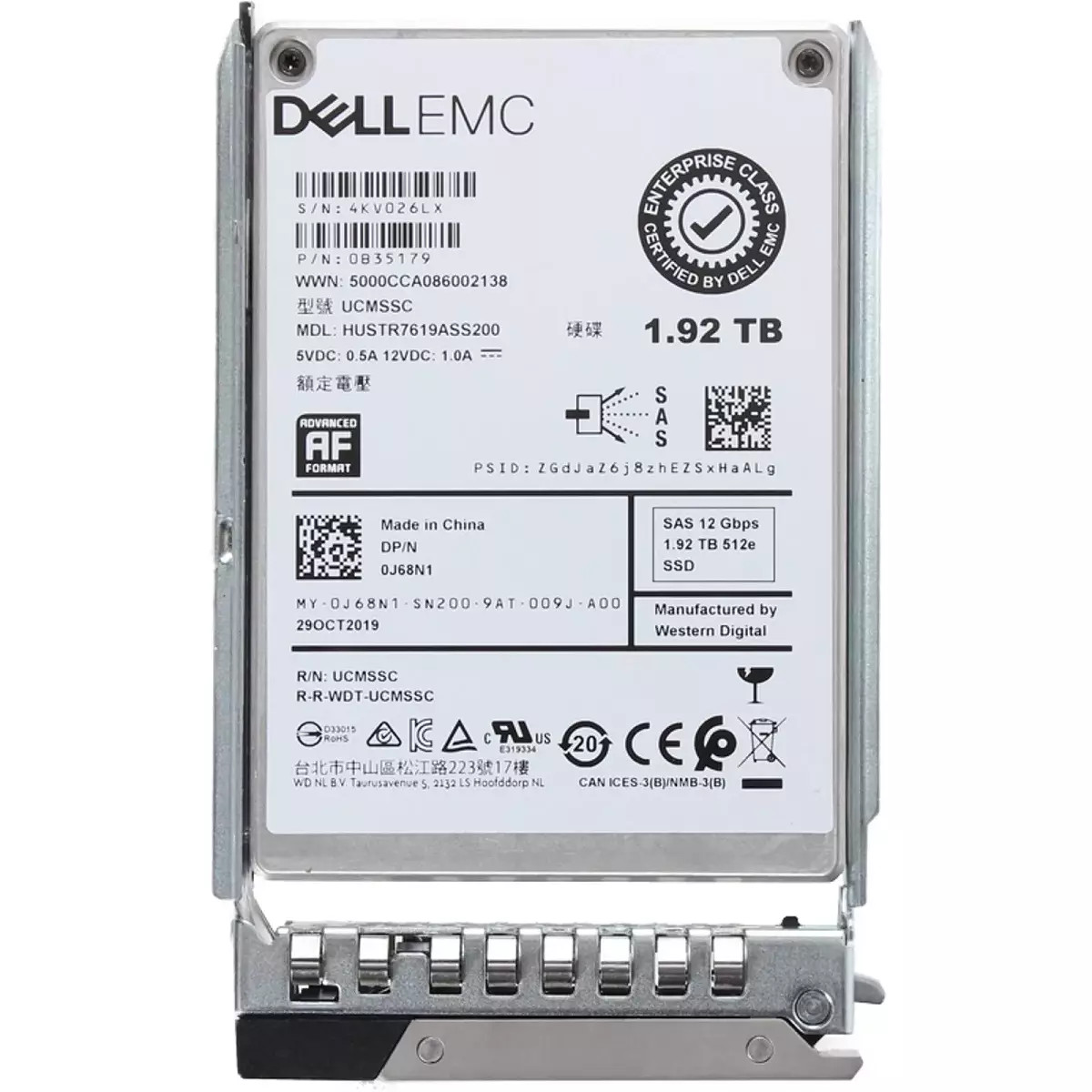 R540 NEW Dell 1.92TB 2.5″ SAS 12G PowerEdge R640 R740 R840 R940 Server SSD