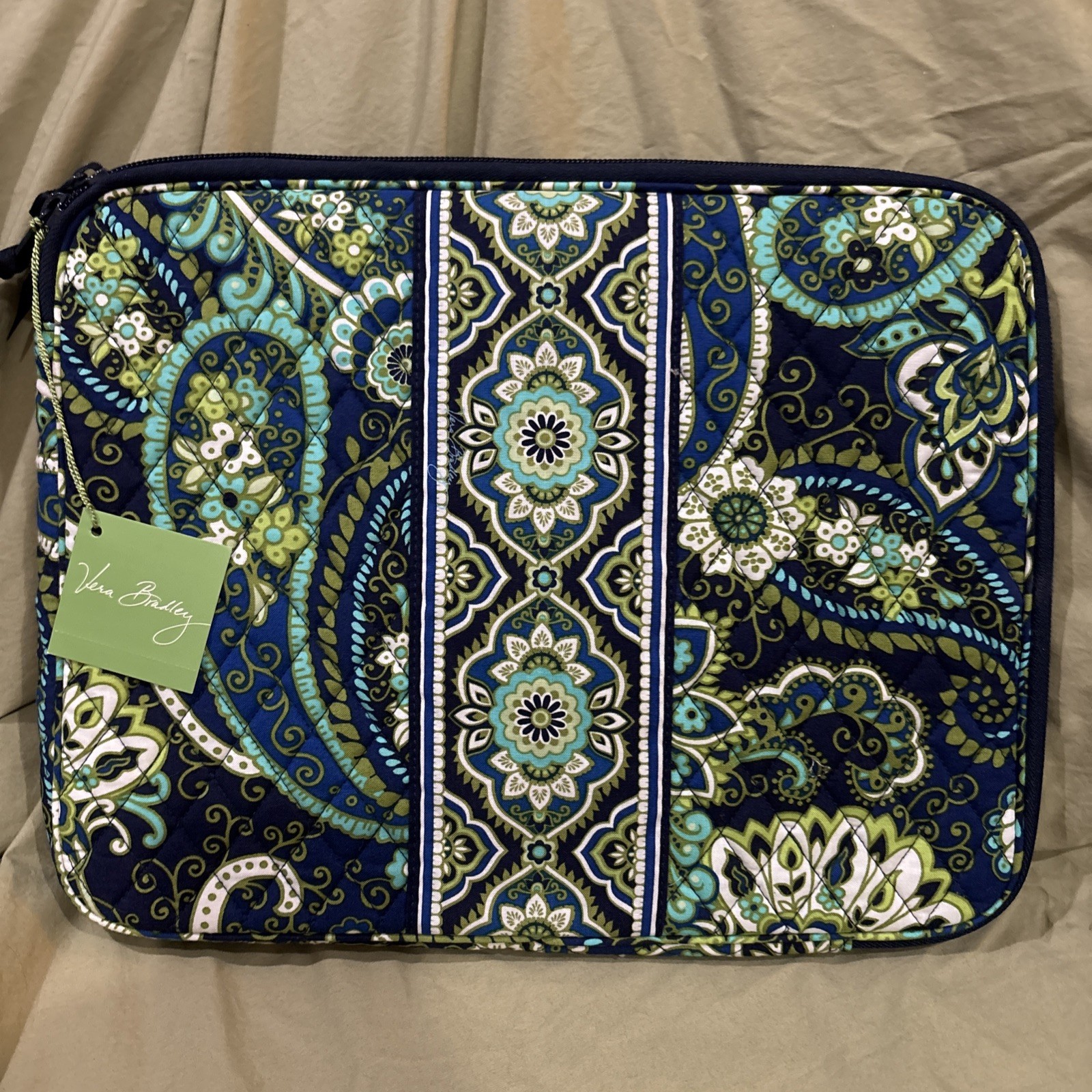 Vera Bradley rhythm blues Quilted Laptop Sleeve Case 11×14 Inches