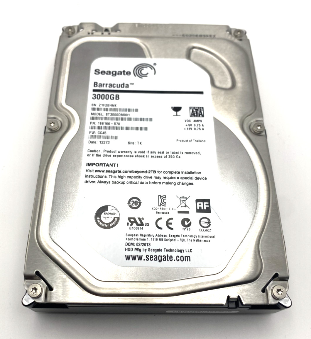Seagate Barracuda ST3000DM001 3TB 3.5″ SATA III 7200RPM 64MB HDD