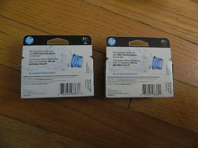 2027 GENUINE SET 2 HP 61XL LARGE BLACK/COLOR CARTRIDGES DeskJet 1000-3512 SEALED
