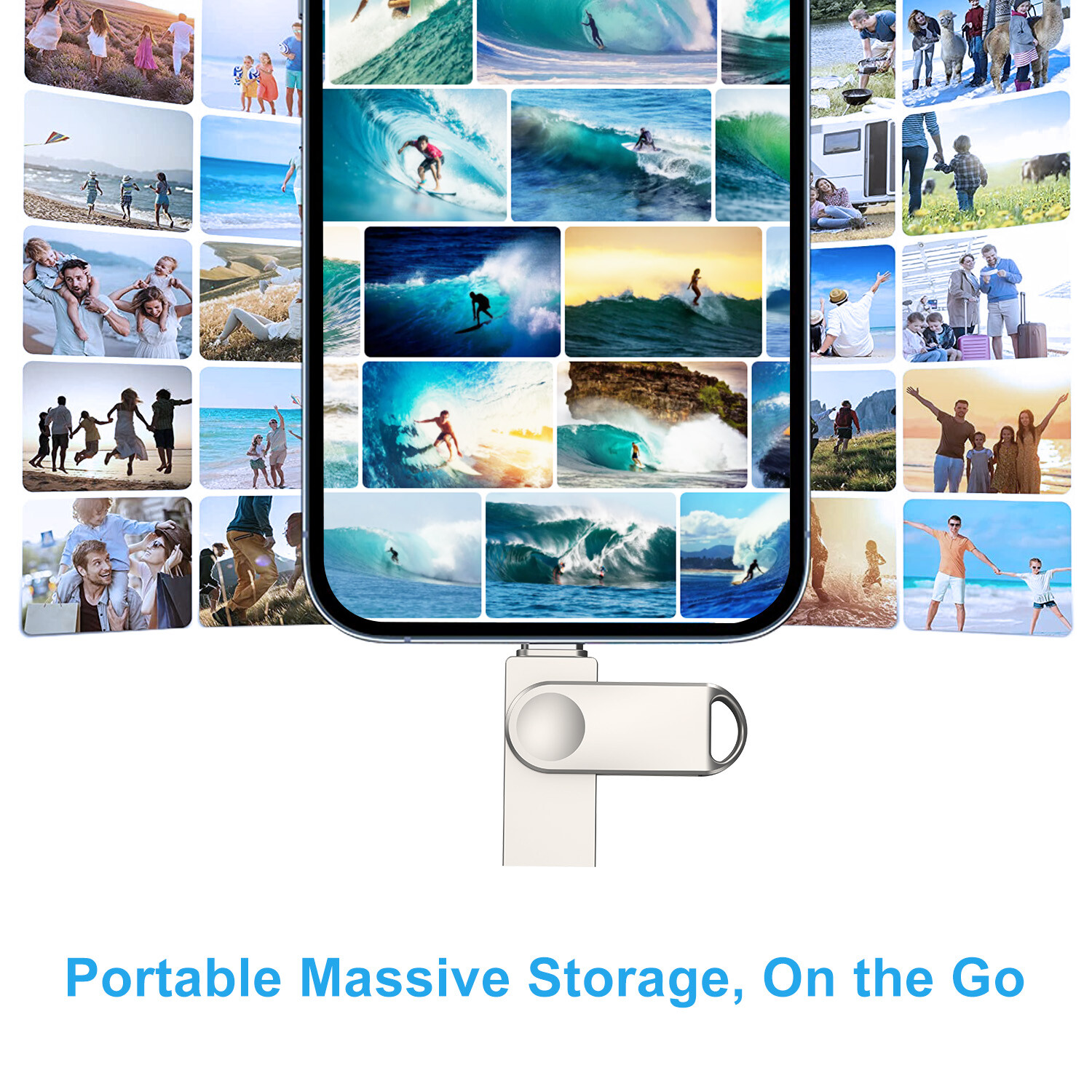2-in 1 port 32GB 64GB 128GB USB A to USB-C Flash Drive USB 3.0 OTG Memory Stick