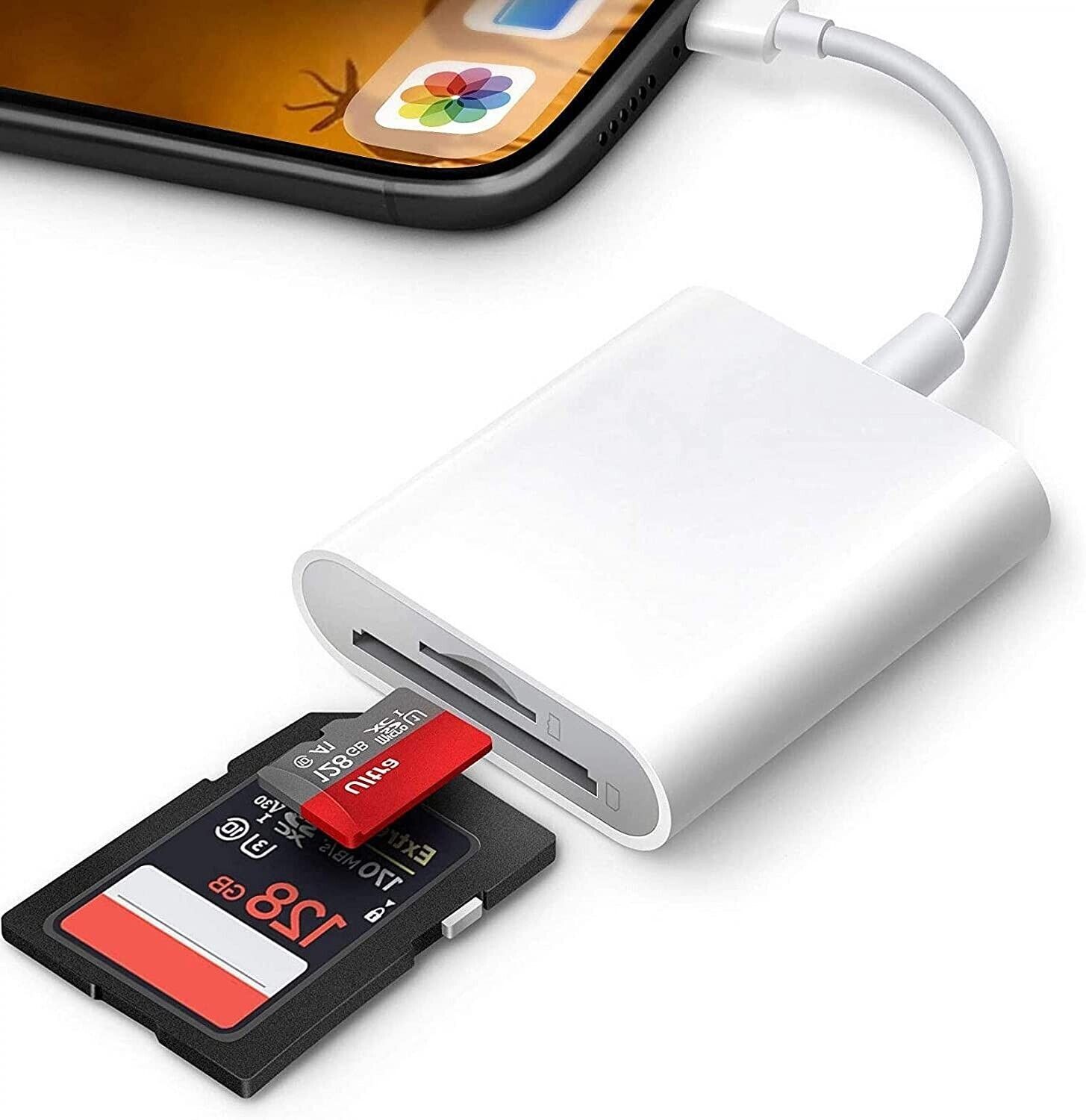 TF/SD Card Adapter Camera Reader for iPad iPhone6 7 8 Plus 13 14 17 Pro X Xs LOT