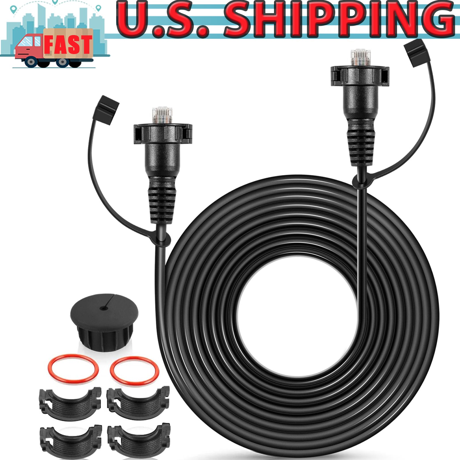 30FT Trolling Motor Extension Cable for Garmin GPSMAP, Fish Finder, Radar, GMR