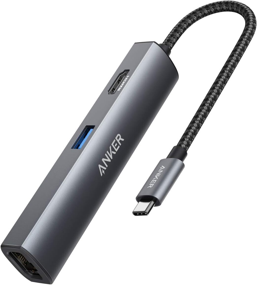 Anker USB C Hub Adapter, 5-in-1 USB C Adapter with 4K USB C to HDMI