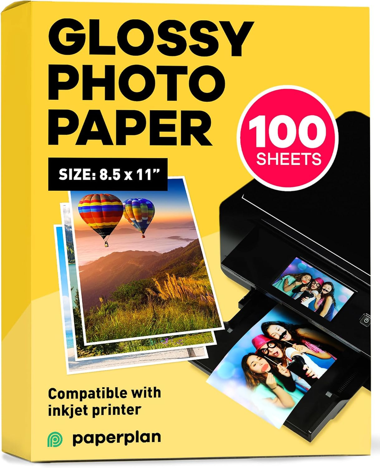 Glossy Photo Paper for Printer 8.5 X 11″ – (100 Sheets) – Works with Inkjet Prin