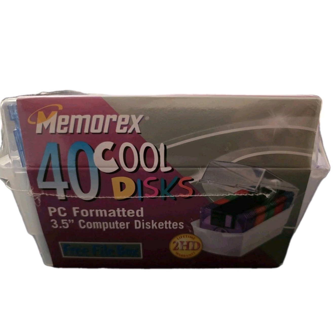 NEW SEALED – 40 Pack Memorex Cool Disk 2HD 3.5 Floppy Disk 1.44 MB (5 Colors)