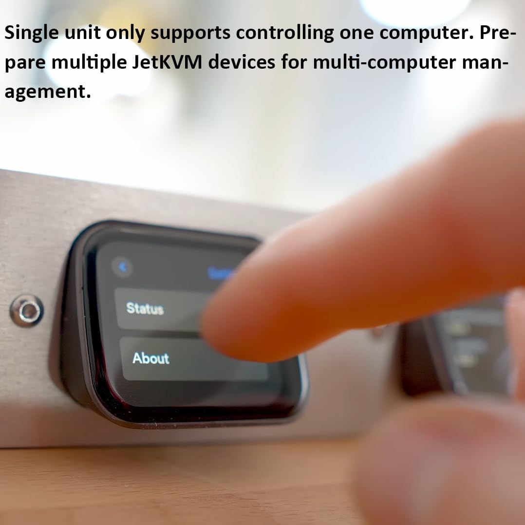 Jetkvm IP KVM PC Remote Control, Jet KVM over IP Ethernet Open-Source with Touch