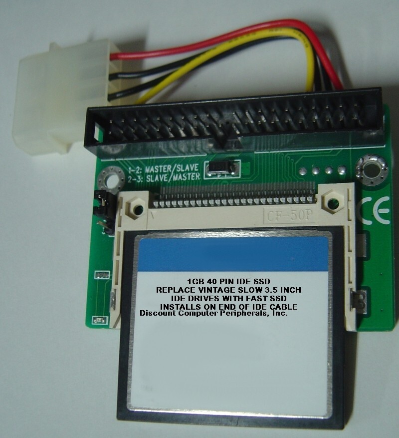 Replace Worn Out 3.5″ IDE Drives with this 1GB SSD IDE 40 PIN MALE CF SSD Drive
