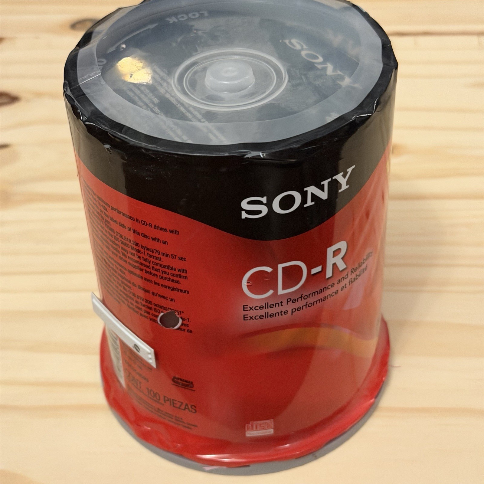 Sony CD-R 700MB Storage Media Discs 80 min Pack of 100 Blank CDs Factory Opened