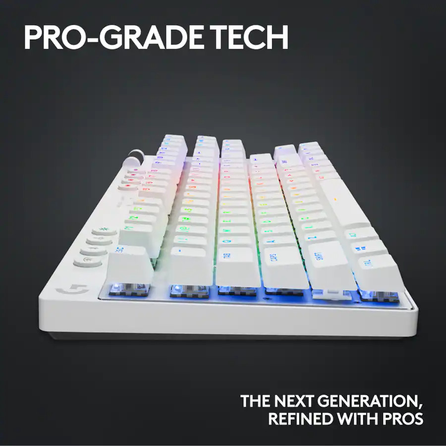 G PRO X TKL LIGHTSPEED Gaming Keyboard-WHITE-US-2.4GHZ/BT-TACTILE 920-012143