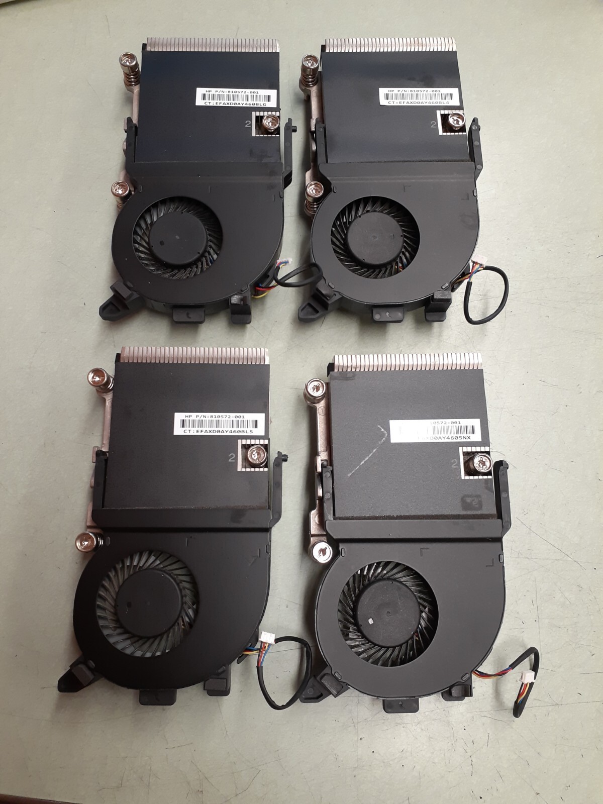 (4) HP ProDesk 400/600/800 G2 Mini DM PC Heatsink & Fan 810572-001 / 810571-001