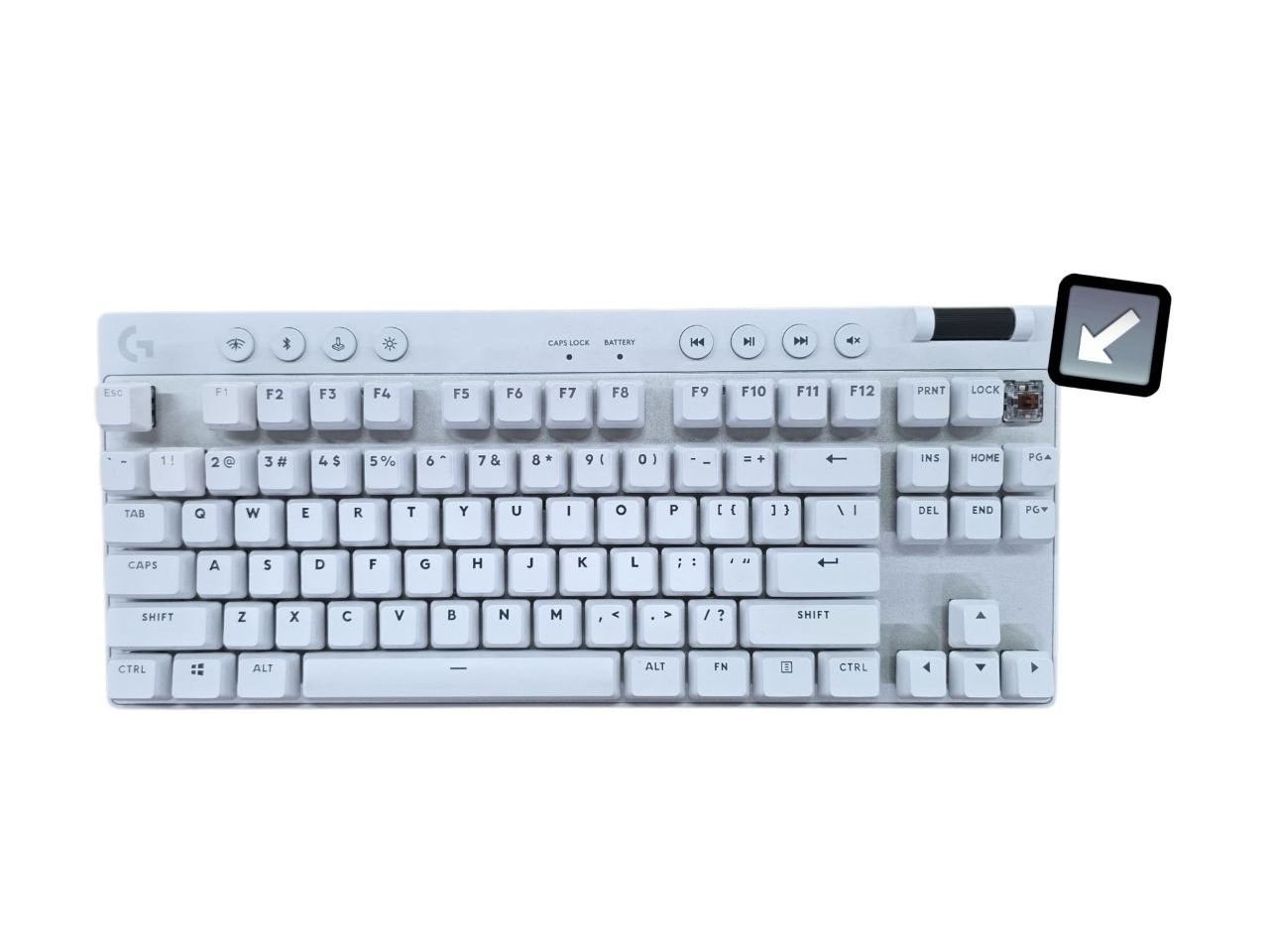 G PRO X TKL LIGHTSPEED Gaming Keyboard-WHITE-US-2.4GHZ/BT-TACTILE 920-012143