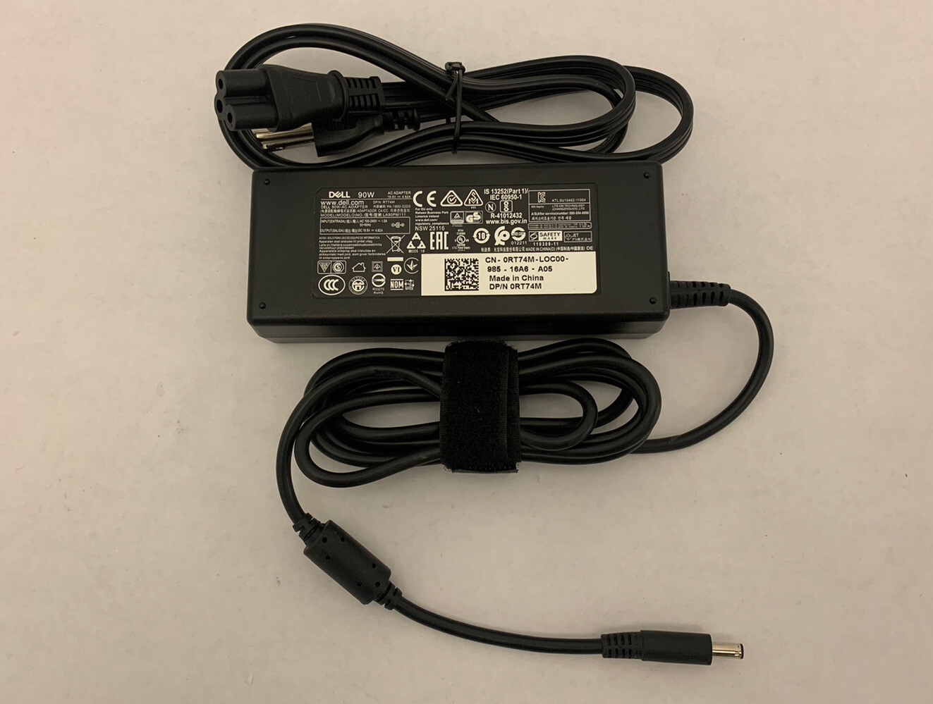 GENUINE DELL 90W LA90PM111 RT74M 19.5V 4.62A 4.5mm AC ADAPTER CHARGER OEM TESTED