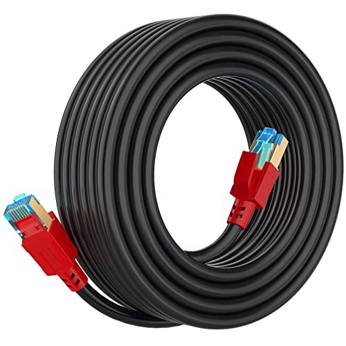 Cat 8 Ethernet Cable 50ft 100ft 150ft, 40Gbps 2000Mhz Shielded LAN, Indoor/Ou…