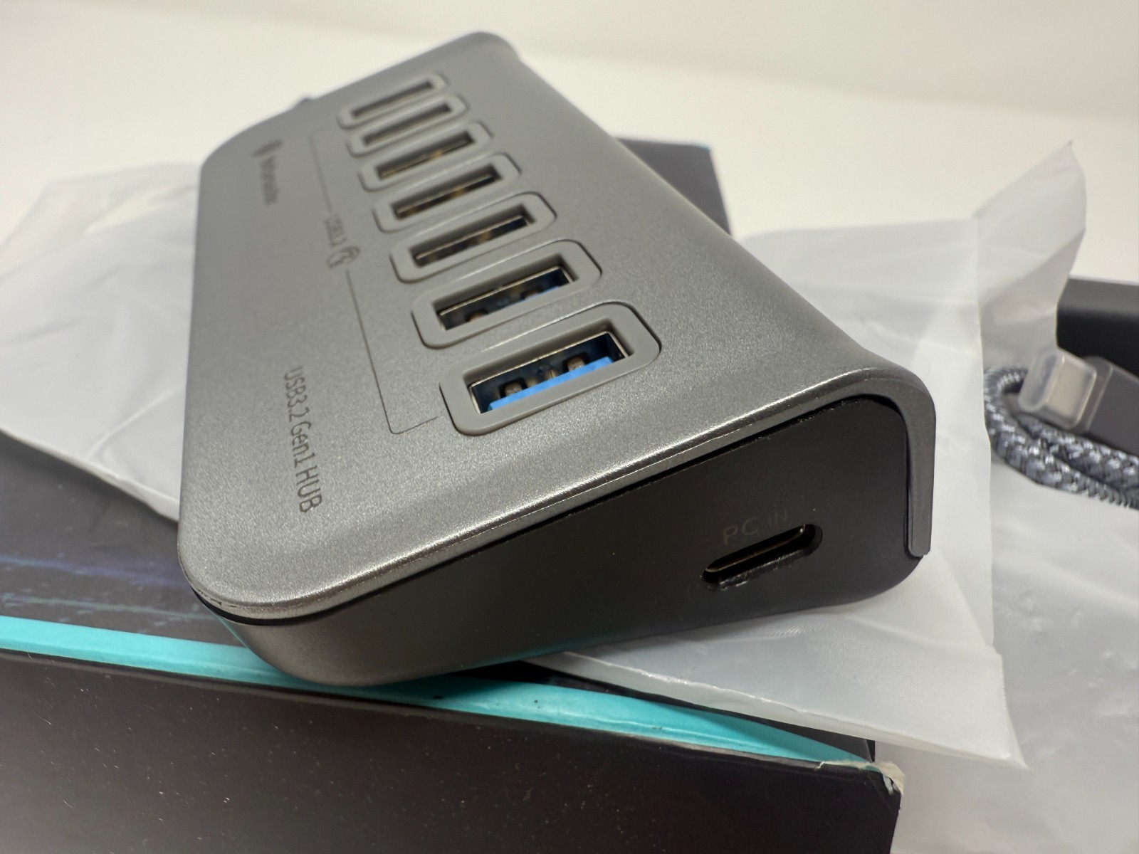 7 Ports USB 3.2 Hub USB C Docking Station Type C Splitter Adapter 5Gbps