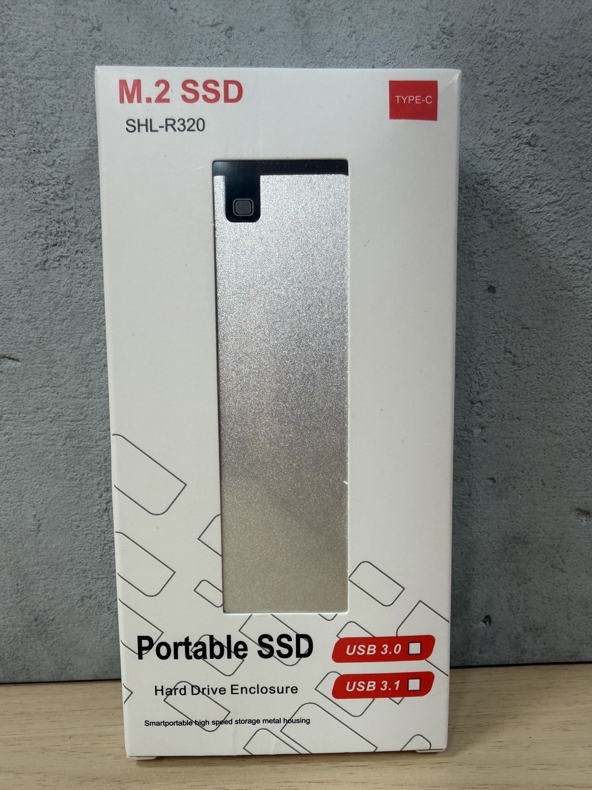Portable External SSD 500GB M.2 Silver USB 3.1 Type-C SHL-R320