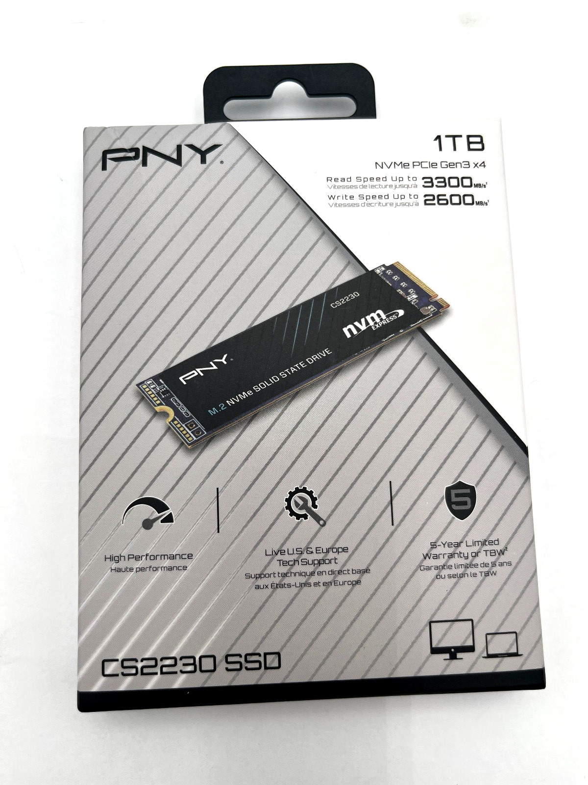 PNY CS2230 2280 1TB PCIe 3X4 3D NAND SSD NVMe M280CS2230-1TB-RB Retail Box