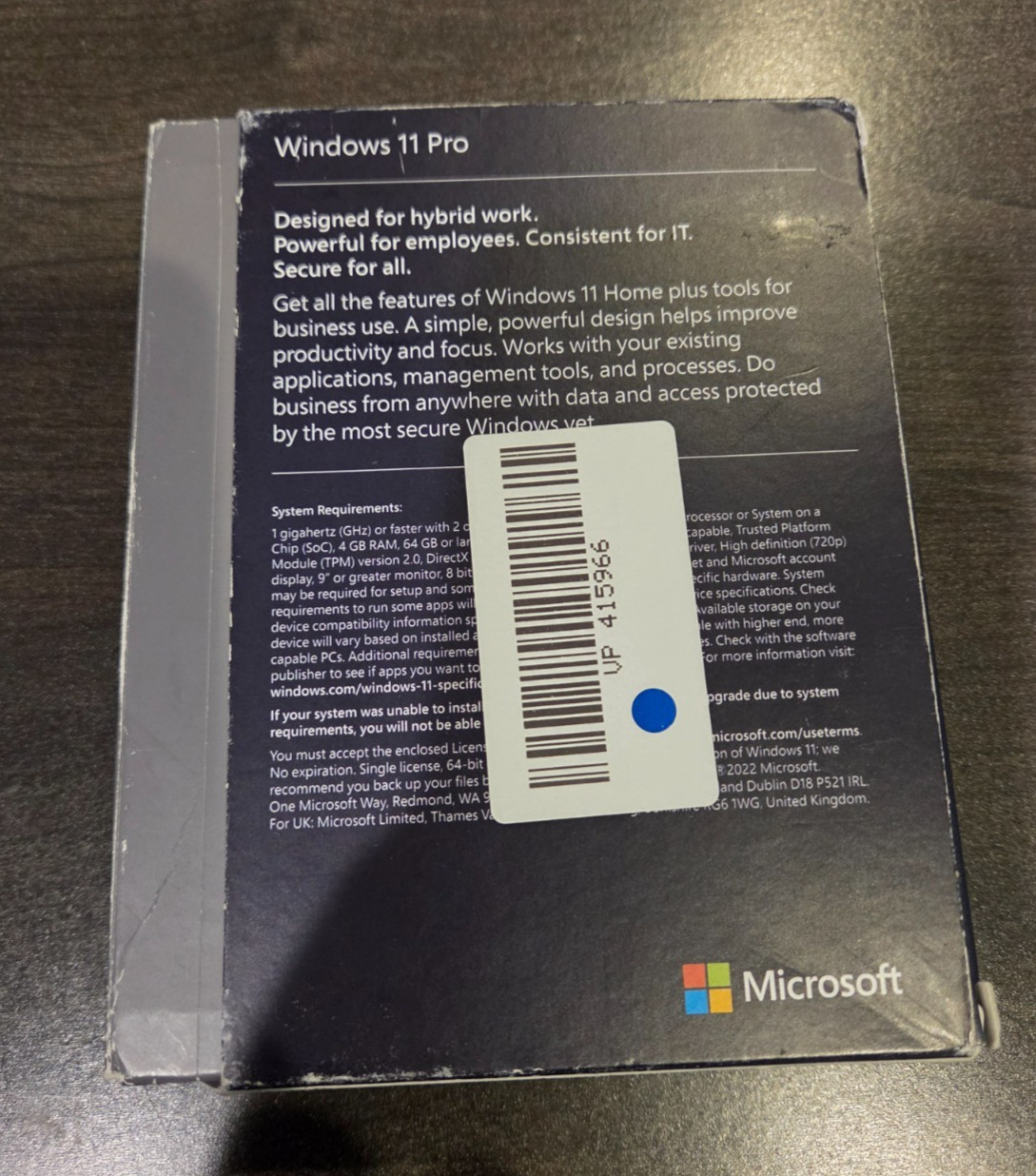Microsoft Windows 11 Pro 64-Bit Operating System HAV-00162