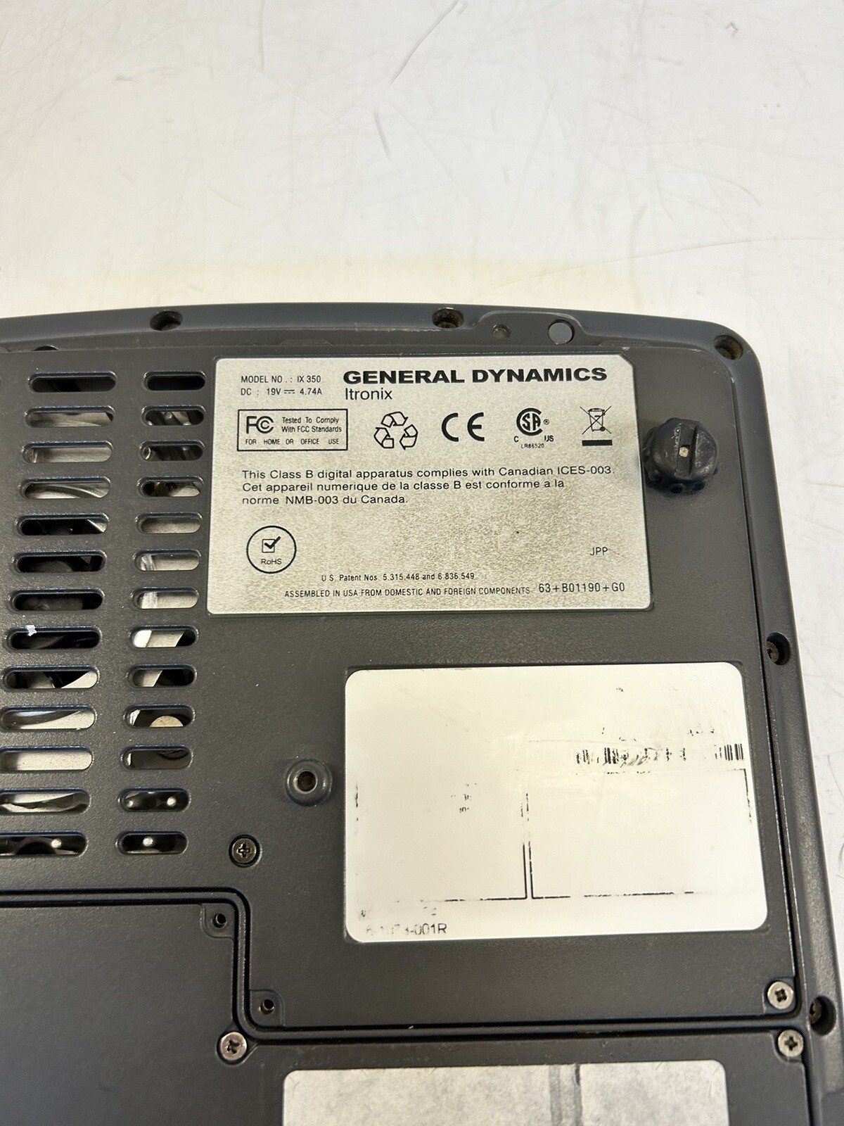 General Dynamics Itronix IX350 Duo Touch Rugged Tablet PC Touchscreen Core Duo