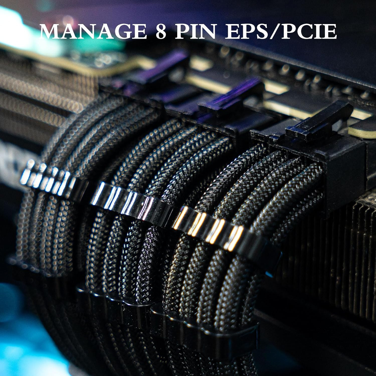 PC Cable Comb PSU Cables Combs kit for Extension Management 24 PCS Set Black