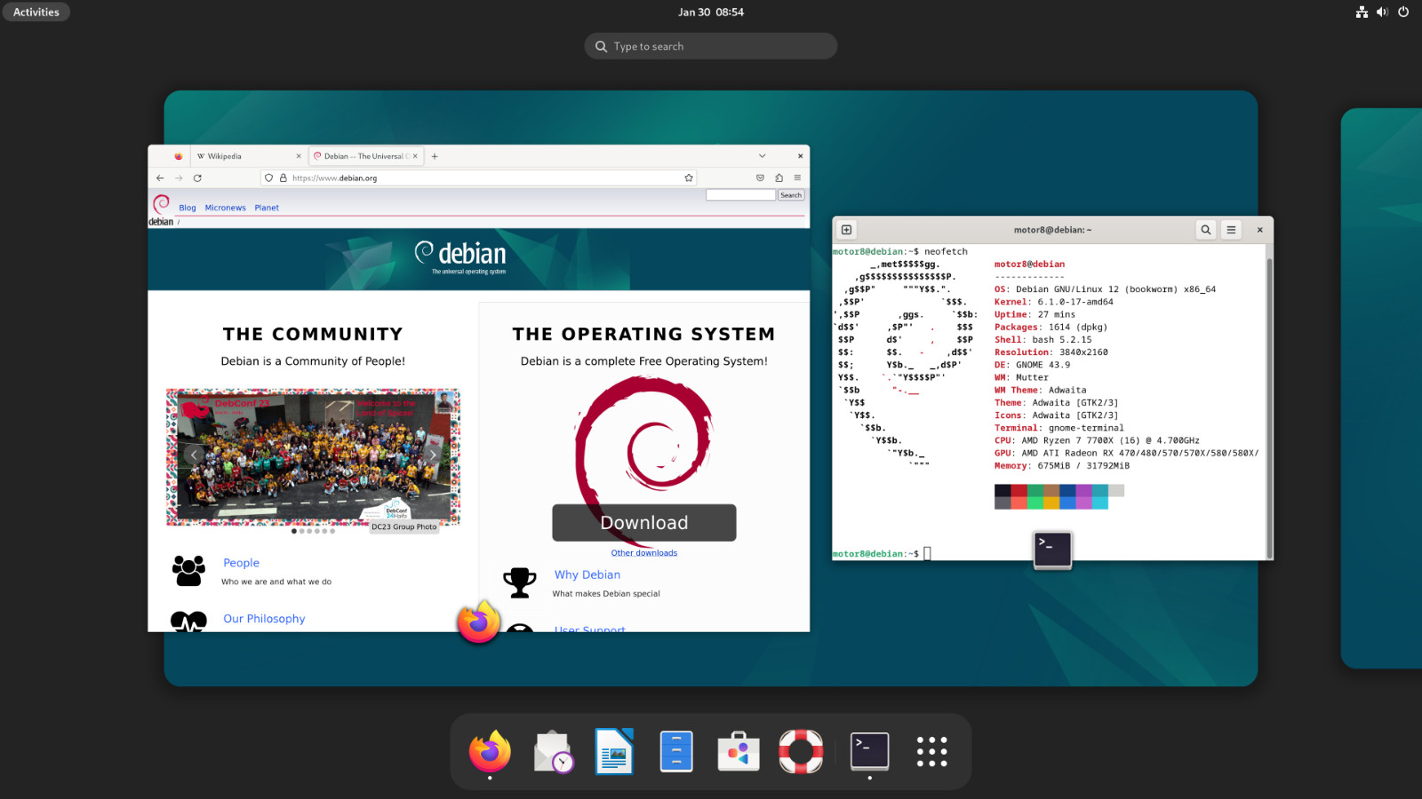 Debian 12.8 “Bookworm” Live Linux Install DVD – Jan 2025 Newest version 64-bit