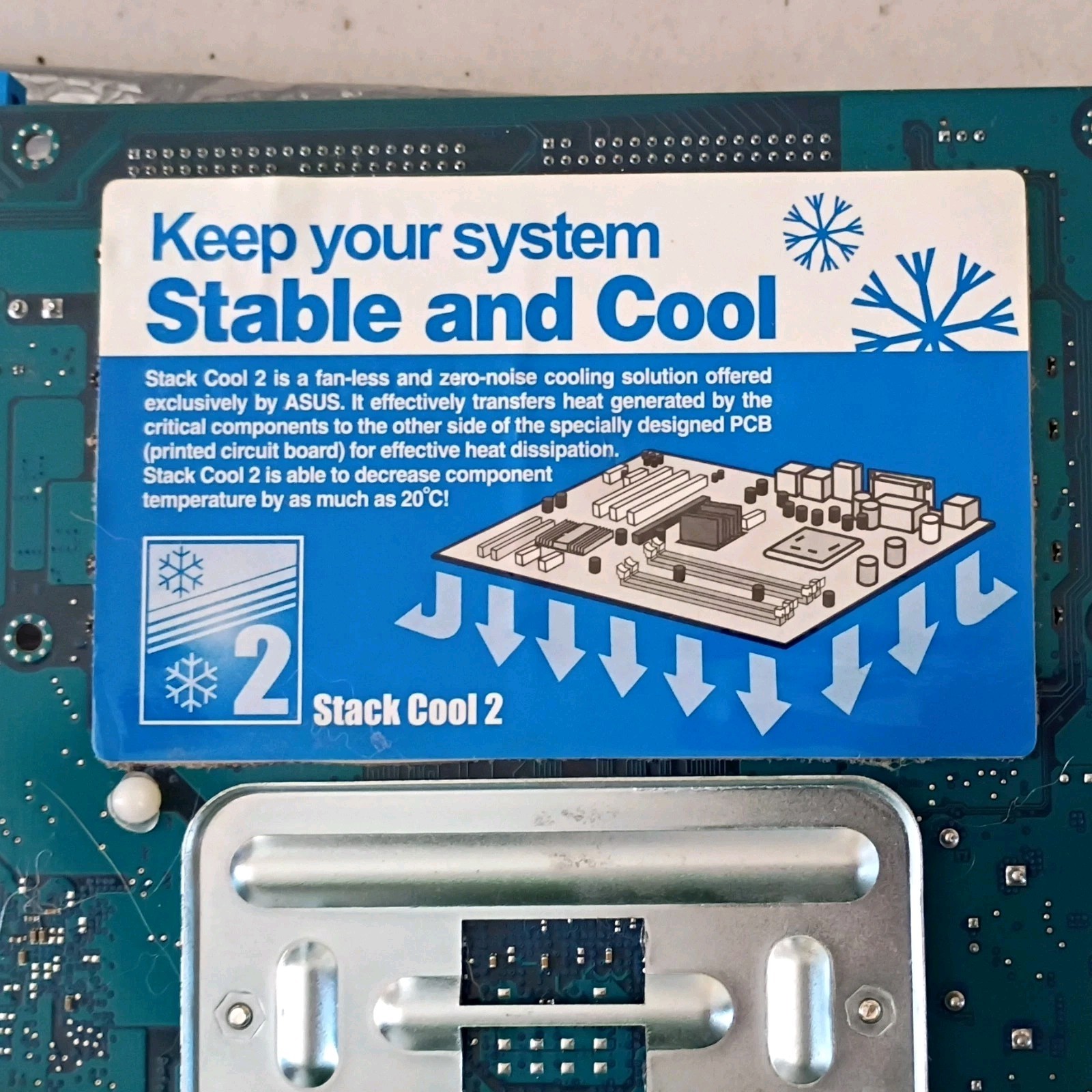 ASUS A8Life ATX AMD Motherboard Stack Cool 2, On-Board Audio, PCI/PCIe Slots
