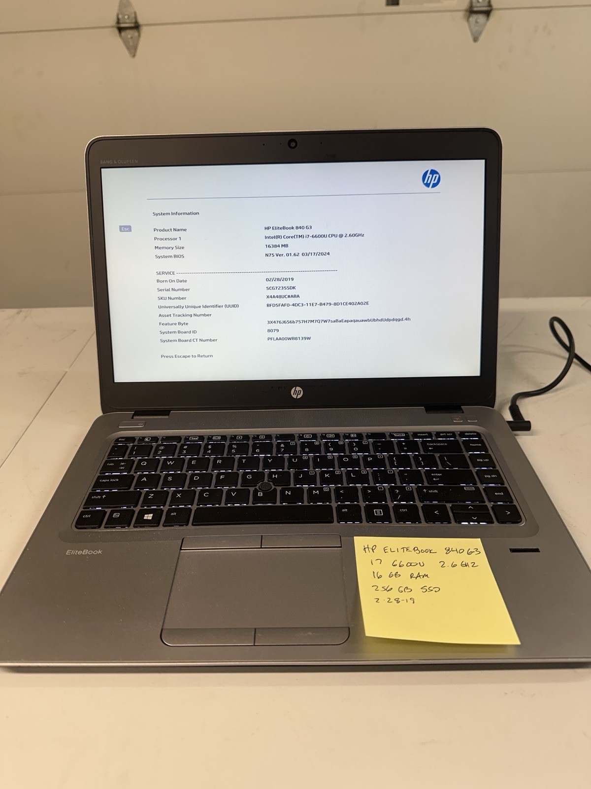 HP EliteBook 840 G3 Laptop I7-6600U 2.6GHz, 16GB RAM, 256GB SSD