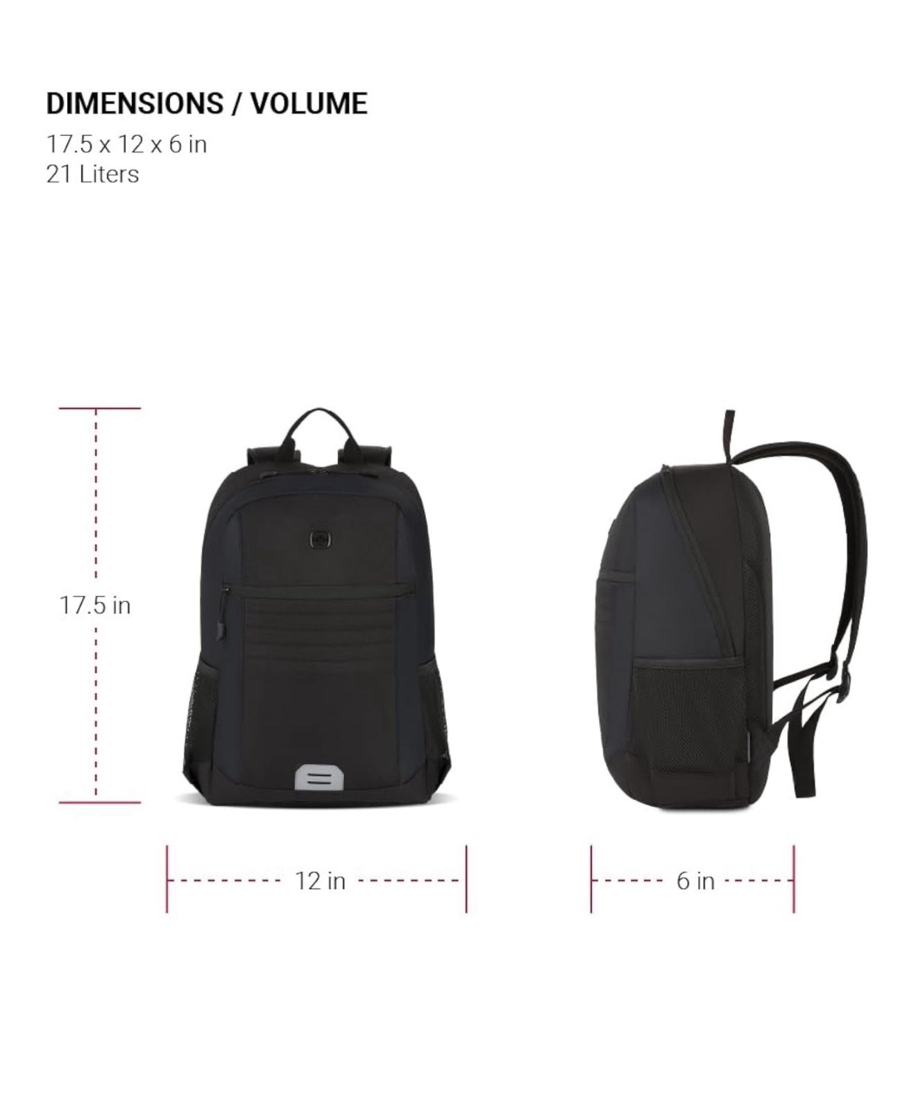 SwissGear Intro Laptop Backpack, Color Black, Size 17.5″x12″x6″ NWT