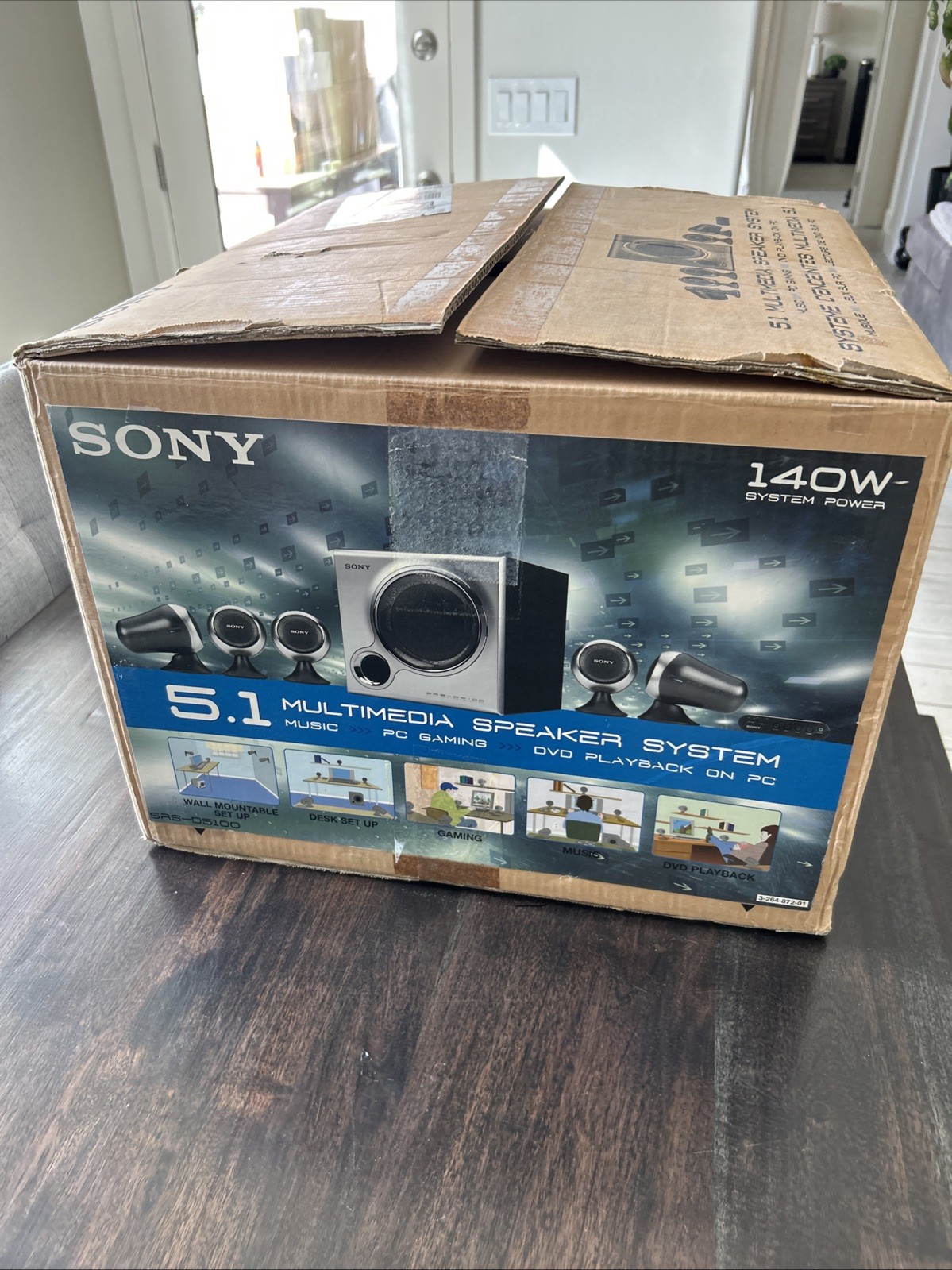 Sony 5.1 Multimedia Speaker System SRS-D5100 140W System Power PC Gaming New