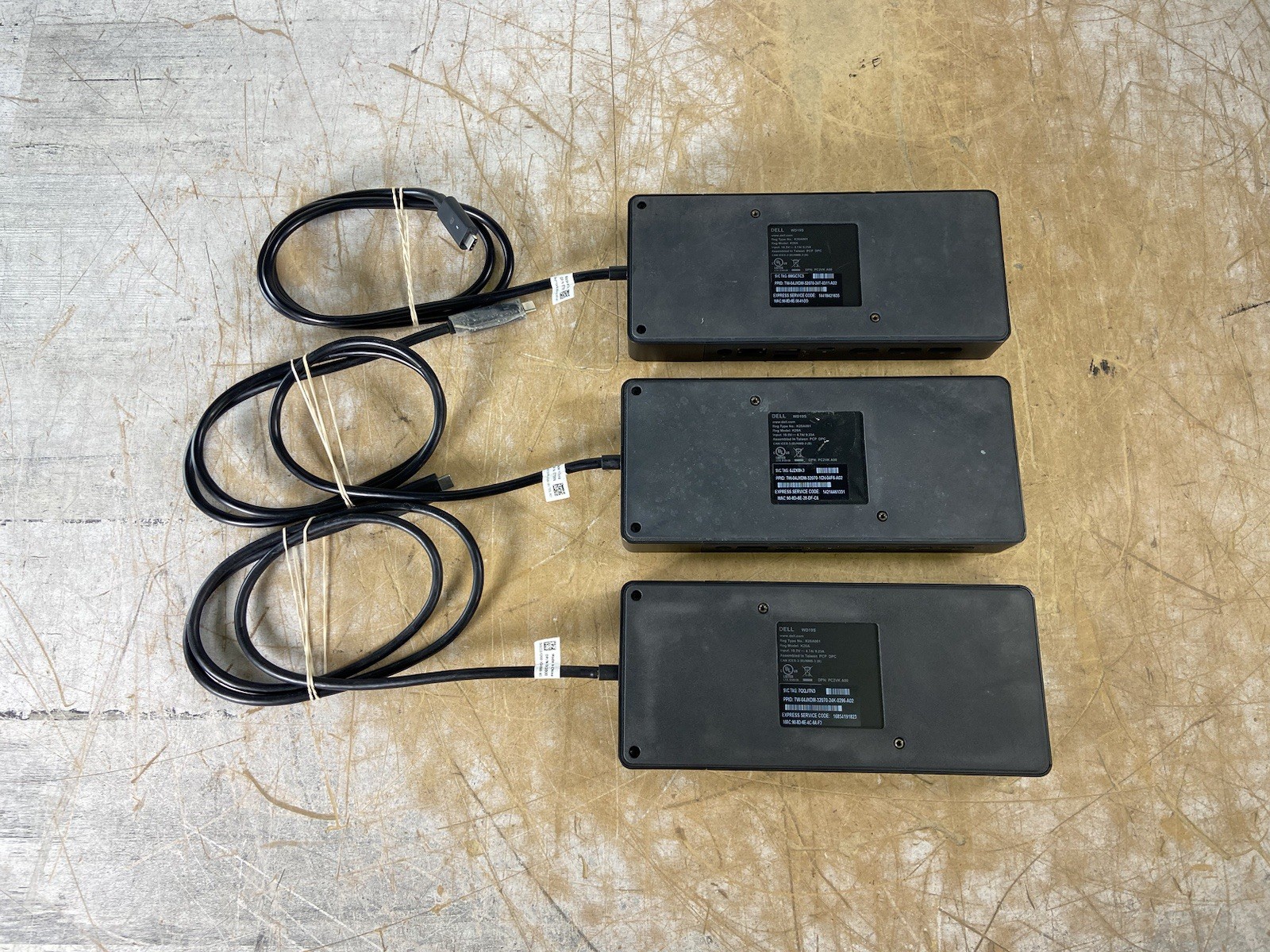 (LOT OF 3) DELL WD19S (K20A) DOCKING STATION ONLY